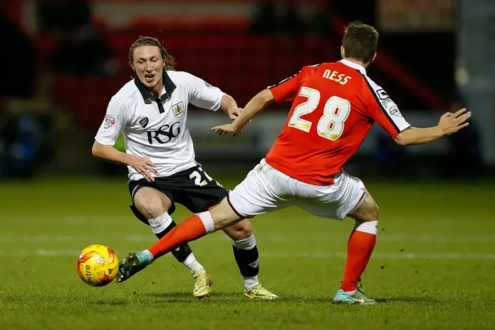 Framed Print : Luke Ayling vs Jamie Ness: Intense Battle at Crewe Alexandra's Alexandra Stadium, 2014 - Sky Bet League 1 Football Match Framed Print : Luke Ayling vs Jamie Ness: Intense Battle at Crewe Alexandra's Alexandra Stadium, 2014 - Sky Bet League 1 Football Match