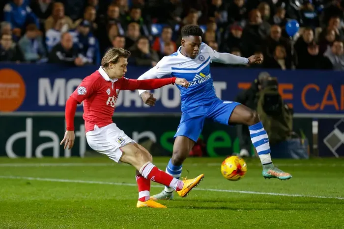 Framed Print : Luke Freeman in Action: Peterborough United vs. Bristol City, Sky Bet League 1