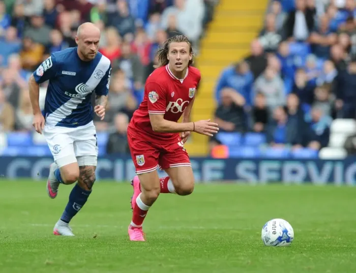 Framed Print : Luke Freeman Charges Forward: Birmingham City vs. Bristol City, 2015