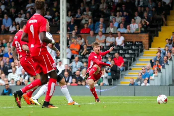 Framed Print : Luke Freeman Scores the Second Goal: Bristol City Leads 2-0 against Fulham at Craven Cottage (Sky Bet EFL Championship, 2016) Framed Print : Luke Freeman Scores the Second Goal: Bristol City Leads 2-0 against Fulham at Craven Cottage (Sky Bet EFL Championship, 2016)
