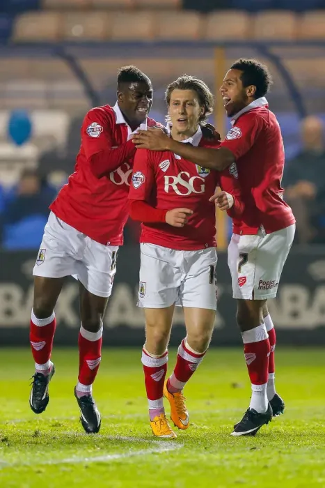 Framed Print : Luke Freeman Strikes First: Bristol City Ahead vs. Peterborough United, 2014