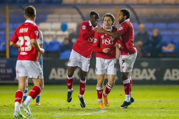 Framed Print : Luke Freeman's Early Strike: Bristol City Leads Peterborough United 0-1, November 2014
