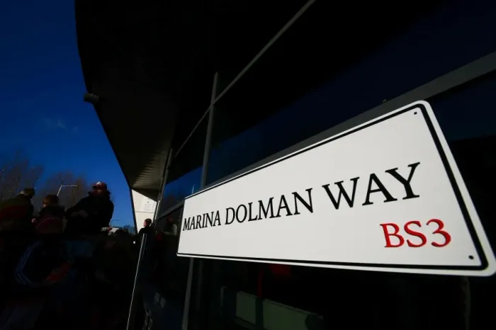 Framed Print : Marina Dolman Unveils The Marina Dolman Way at Ashton Gate: Bristol City v Reading, 2017 Framed Print : Marina Dolman Unveils The Marina Dolman Way at Ashton Gate: Bristol City v Reading, 2017