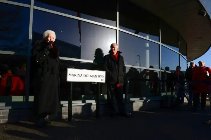 Framed Print : Marina Dolman Unveils The Marina Dolman Way at Ashton Gate during Bristol City vs. Reading Match, 2017 Framed Print : Marina Dolman Unveils The Marina Dolman Way at Ashton Gate during Bristol City vs. Reading Match, 2017