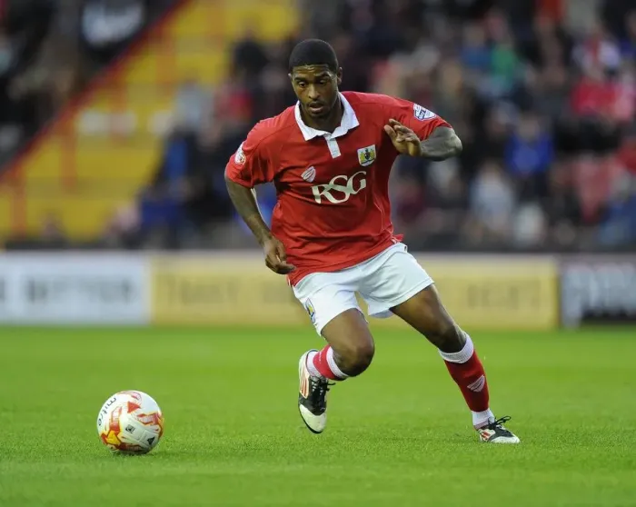 Framed Print : Mark Little in Action: Bristol City vs Leyton Orient, Sky Bet League One Football Match, 2014