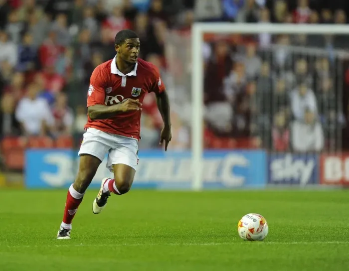 Framed Print : Mark Little in Action: Bristol City vs Leyton Orient, Sky Bet League One Football Match, 2014