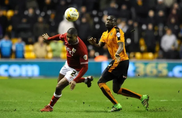Framed Print : Mark Little of Bristol City at Molineux Stadium during Wolves vs. Bristol City Championship Match, March 8, 2016