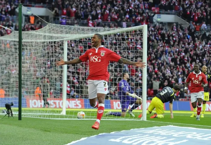 Framed Print : Mark Little's Euphoric Goal: Securing the Johnstone's Paint Trophy for Bristol City against Walsall, 2015 Framed Print : Mark Little's Euphoric Goal: Securing the Johnstone's Paint Trophy for Bristol City against Walsall, 2015