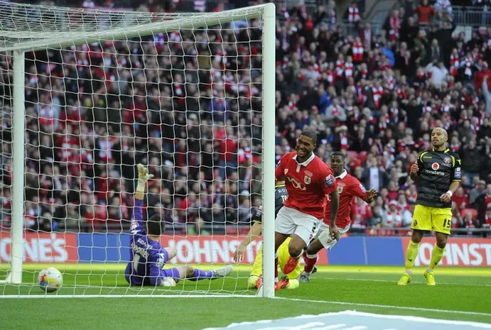 Framed Print : Mark Little's Thriller: Bristol City's Johnstone's Paint Trophy Victory over Walsall Framed Print : Mark Little's Thriller: Bristol City's Johnstone's Paint Trophy Victory over Walsall