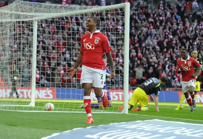 Framed Print : Mark Little's Thrilling Goal Celebration: Bristol City Claims Johnstone's Paint Trophy Victory over Walsall