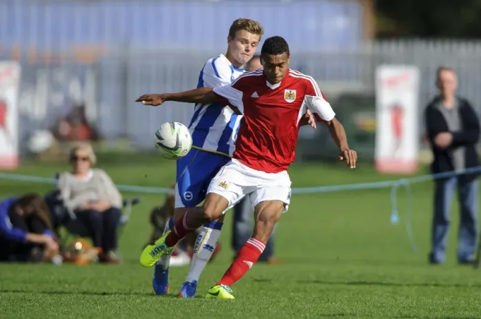 Framed Print : Marley Bishop in Action: Bristol City U18 vs Brighton & Hove Albion U18, October 5, 2013 Framed Print : Marley Bishop in Action: Bristol City U18 vs Brighton & Hove Albion U18, October 5, 2013