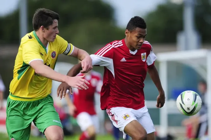 Framed Print : Marley Bishop in Action: Bristol City U18s vs. Sheffield United Framed Print : Marley Bishop in Action: Bristol City U18s vs. Sheffield United