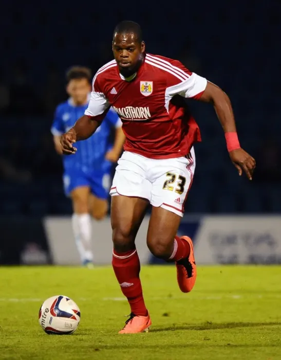 Framed Print : Marlon Harewood in Action: Bristol City vs. Gillingham at Priestfield Stadium, 2013
