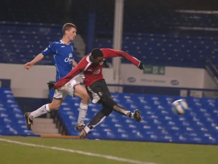 Framed Print : Marlon Jackson in Action: Everton U18s vs. Bristol City U18s Framed Print : Marlon Jackson in Action: Everton U18s vs. Bristol City U18s