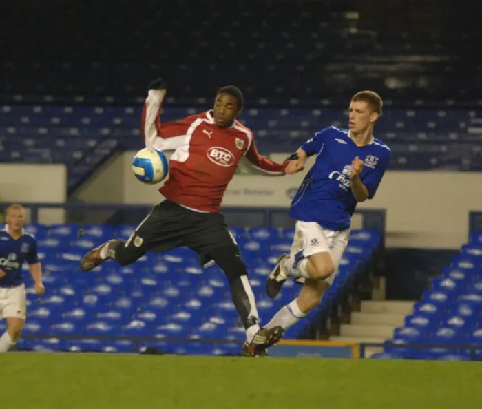 Framed Print : Marlon Jackson in Action: Everton U18s vs. Bristol City U18s Framed Print : Marlon Jackson in Action: Everton U18s vs. Bristol City U18s