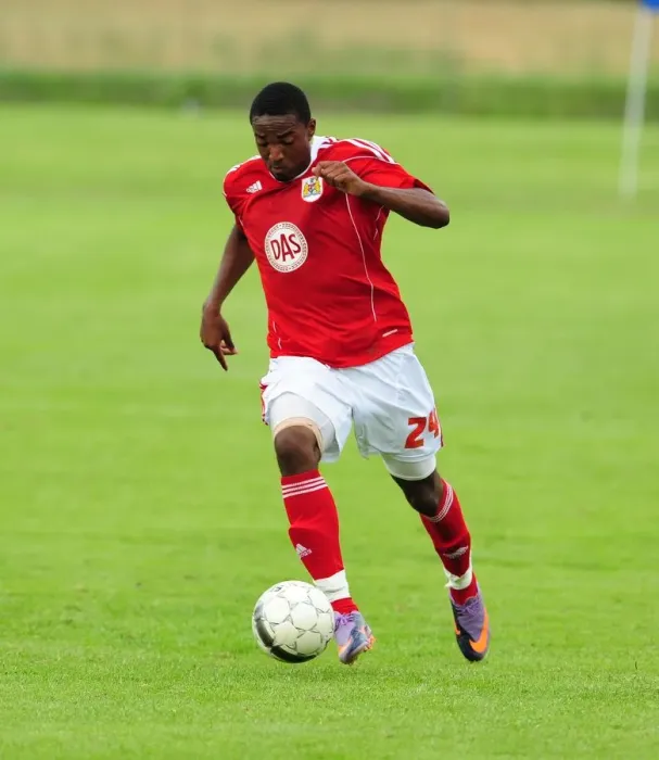 Framed Print : Marlon Jackson in Action: Vallens IF vs. Bristol City