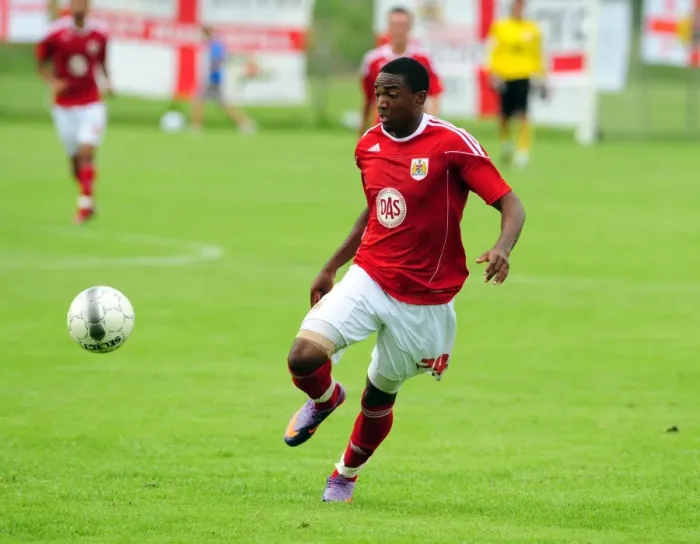 Framed Print : Marlon Jackson in Action: Vallens IF vs. Bristol City Framed Print : Marlon Jackson in Action: Vallens IF vs. Bristol City