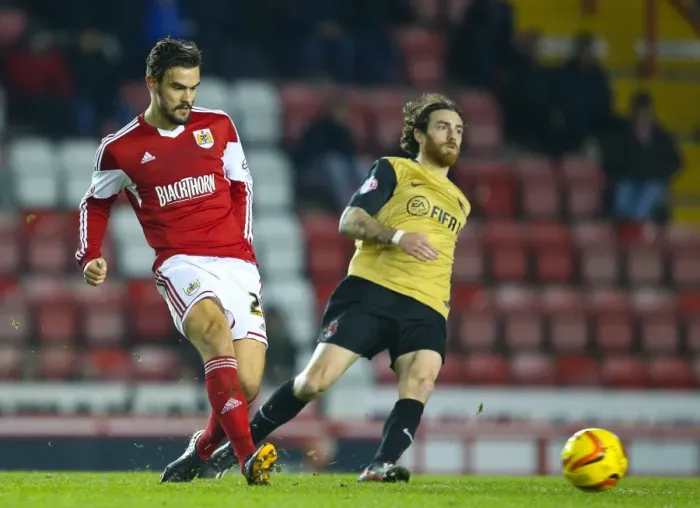 Framed Print : Marlon Pack in Action: Bristol City vs. Leyton Orient, Sky Bet League One, 2013 Framed Print : Marlon Pack in Action: Bristol City vs. Leyton Orient, Sky Bet League One, 2013