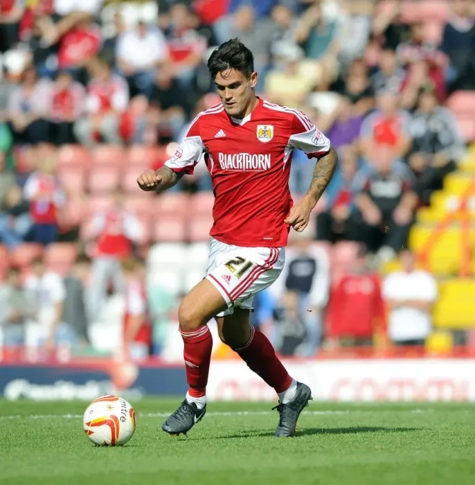Framed Print : Marlon Pack in Action: Bristol City vs Peterborough United, Sky Bet League One Rivalry at Ashton Gate, September 14, 2013