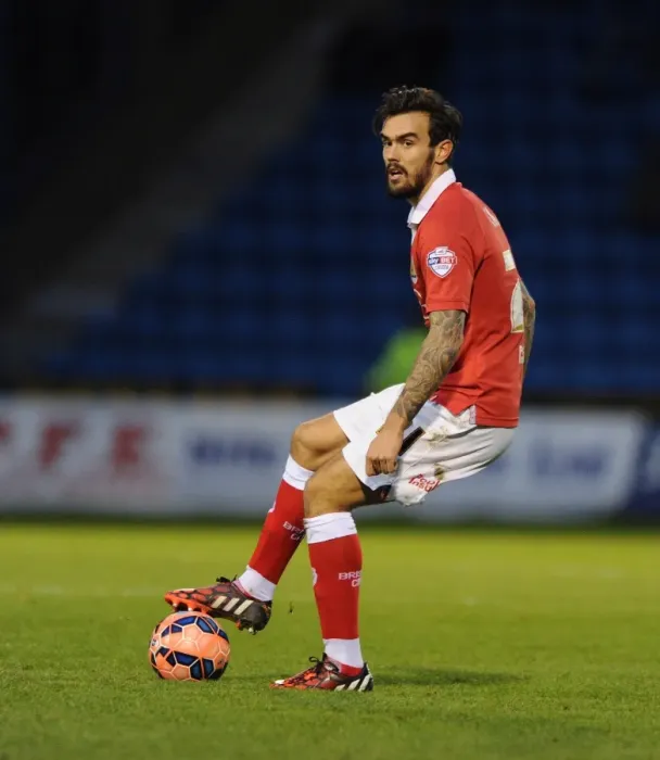 Framed Print : Marlon Pack in Action: FA Cup 2014 - Bristol City vs. Gillingham at Priestfield Stadium