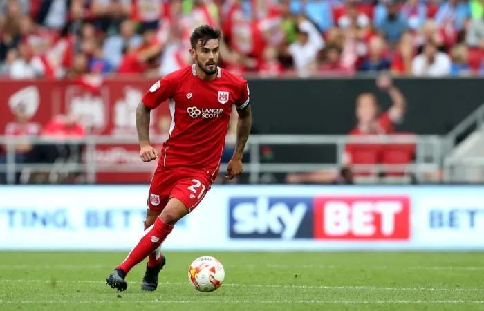 Framed Print : Marlon Pack of Bristol City in Action Against Derby County, Sky Bet Championship, Ashton Gate Stadium, Bristol, England, 2016