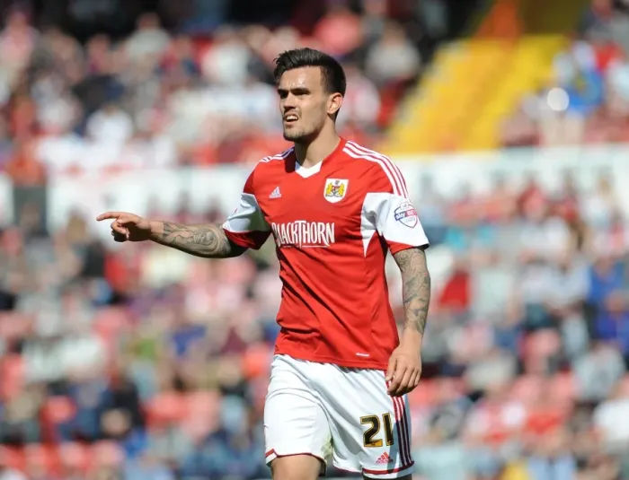 Framed Print : Marlon Pack of Bristol City in Action Against Notts County, Sky Bet League One, 2014