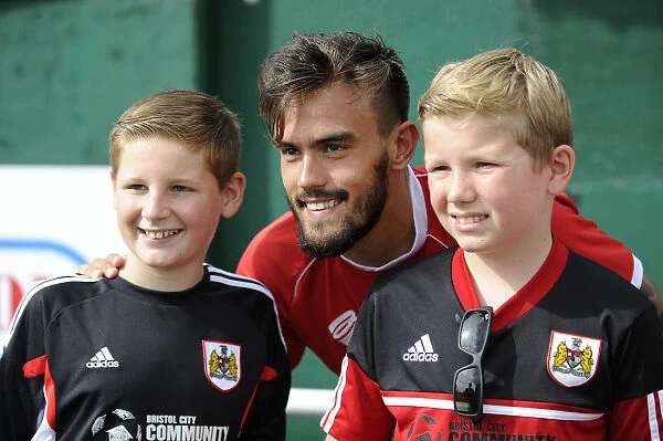 Marlon Pack of Bristol City Mingles with Fans after Portishead Town Match, July 2014