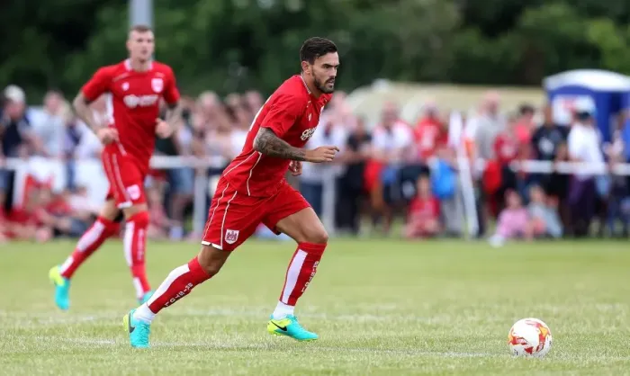 Framed Print : Marlon Pack of Bristol City in Pre-season Action Against Hengrove Athletic, July 2016 Framed Print : Marlon Pack of Bristol City in Pre-season Action Against Hengrove Athletic, July 2016