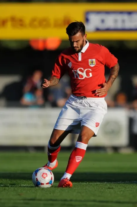 Framed Print : Marlon Pack of Bristol City in Pre-Season Action at Woodspring Stadium, 2014