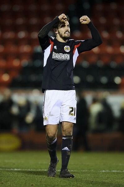 Marlon Pack Celebrates Bristol City's 3-1 Win Over Leyton Orient, February 11, 2014