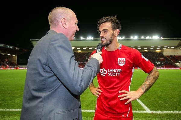Marlon Pack Receives Man of the Match Award After Securing 1-0 Win for Bristol City Against Leeds United at Ashton Gate Stadium