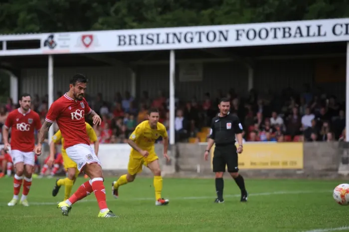 Framed Print : Marlon Pack Scores Penalty Goal for Bristol City in Pre-Season Friendly Framed Print : Marlon Pack Scores Penalty Goal for Bristol City in Pre-Season Friendly