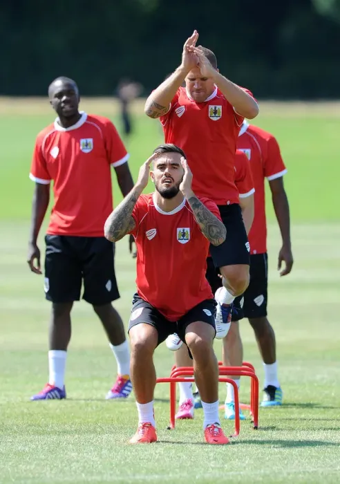 Framed Print : Marlon Pack Soaring High: Intense Training at Bristol City FC (July 2, 2014) Framed Print : Marlon Pack Soaring High: Intense Training at Bristol City FC (July 2, 2014)