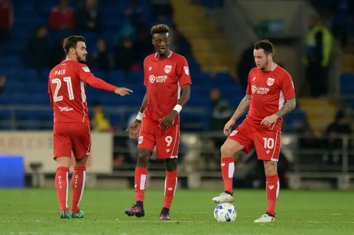 Framed Print : Marlon Pack, Tammy Abraham, and Lee Tomlin: Dejected After Conceding a Goal at Cardiff City Stadium Framed Print : Marlon Pack, Tammy Abraham, and Lee Tomlin: Dejected After Conceding a Goal at Cardiff City Stadium