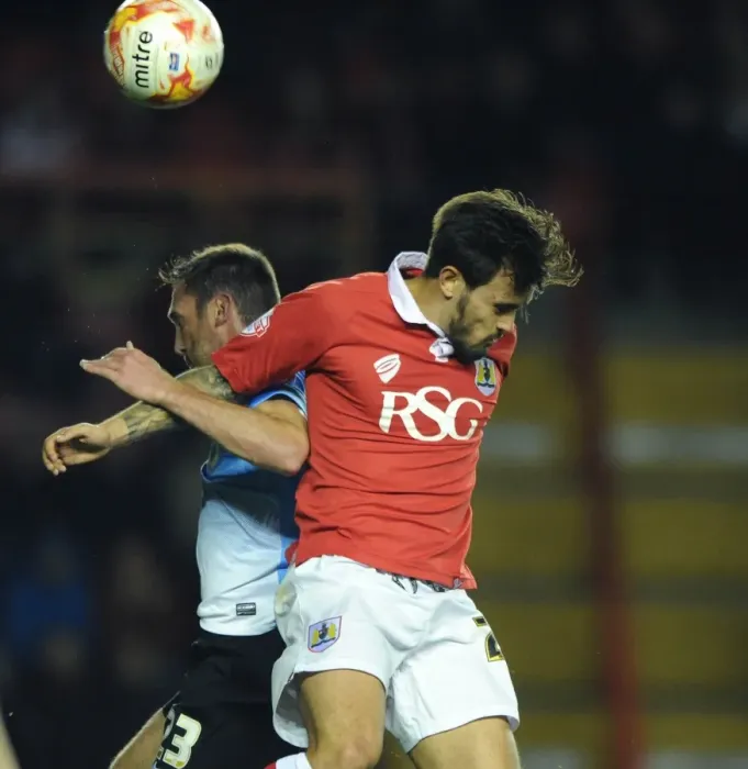 Framed Print : Marlon Pack vs Rory McArdle: Intense Moment in Bristol City vs Bradford City Football Match, Sky Bet League One, October 2014 Framed Print : Marlon Pack vs Rory McArdle: Intense Moment in Bristol City vs Bradford City Football Match, Sky Bet League One, October 2014