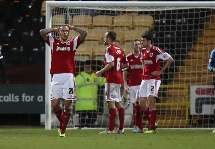 Framed Print : Marlon Pack's Disappointment: Notts County vs. Bristol City, League One, December 2013