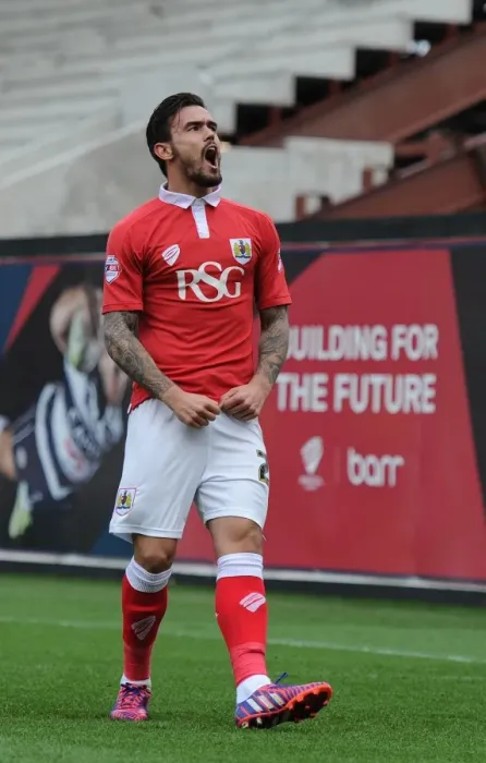 Framed Print : Marlon Pack's Goal Celebration: Bristol City vs Barnsley, March 2015