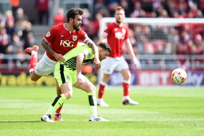 Framed Print : Maron Pack in Action: Bristol City vs. Huddersfield Town, Sky Bet Championship Clash at Ashton Gate Stadium (April 2016)