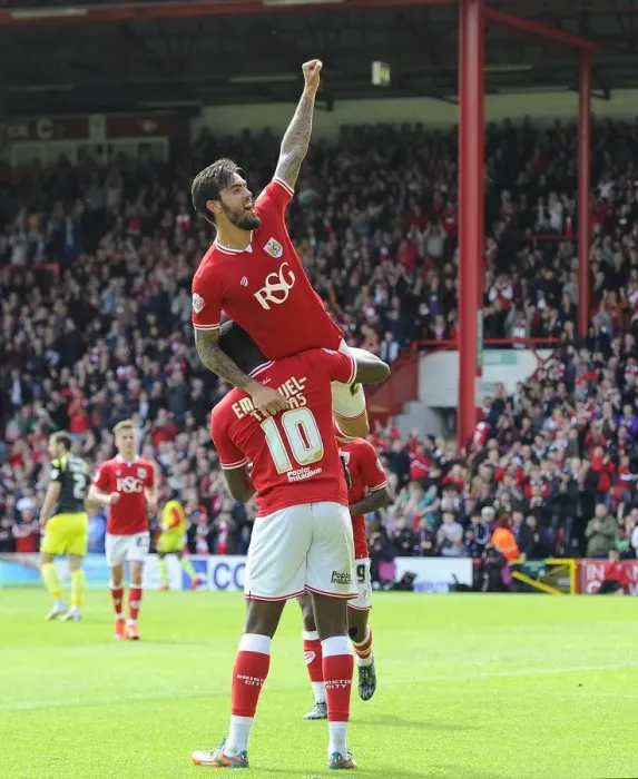 Framed Print : Maron Pack and Jay Emmanuel-Thomas: A Dynamic Duo Celebrates a Goal for Bristol City against Walsall, Sky Bet League One, May 2015 Framed Print : Maron Pack and Jay Emmanuel-Thomas: A Dynamic Duo Celebrates a Goal for Bristol City against Walsall, Sky Bet League One, May 2015