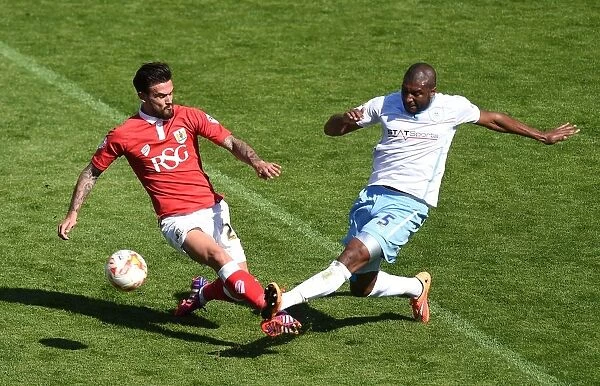 Maron Pack vs. Reda Johnson: Intense Moment from Bristol City's Victory over Coventry City, April 18, 2015