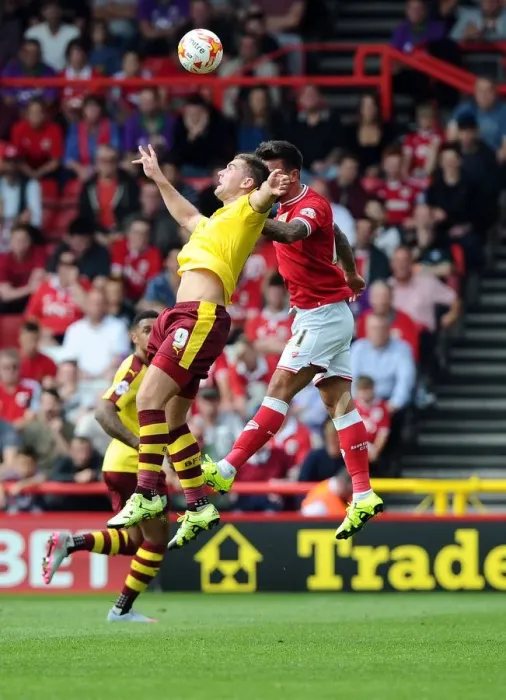 Framed Print : Maron Pack vs. Sam Vokes: Intense Aerial Battle at Ashton Gate - Bristol City vs. Burnley, Sky Bet Championship Framed Print : Maron Pack vs. Sam Vokes: Intense Aerial Battle at Ashton Gate - Bristol City vs. Burnley, Sky Bet Championship