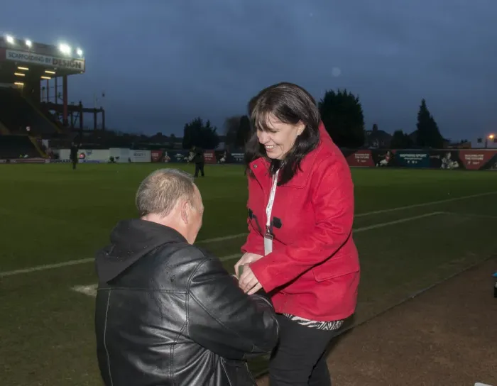 Framed Print : Marriage Proposal at Ashton Gate: A Memorable Moment during Bristol City vs. Yeovil Town Match Framed Print : Marriage Proposal at Ashton Gate: A Memorable Moment during Bristol City vs. Yeovil Town Match
