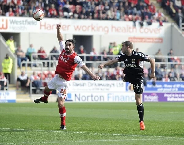 Martin Paterson Chasing Glory: Determined Head Towards Rotherham United's Goal (Rotherham United vs. Bristol City, Sky Bet League One)