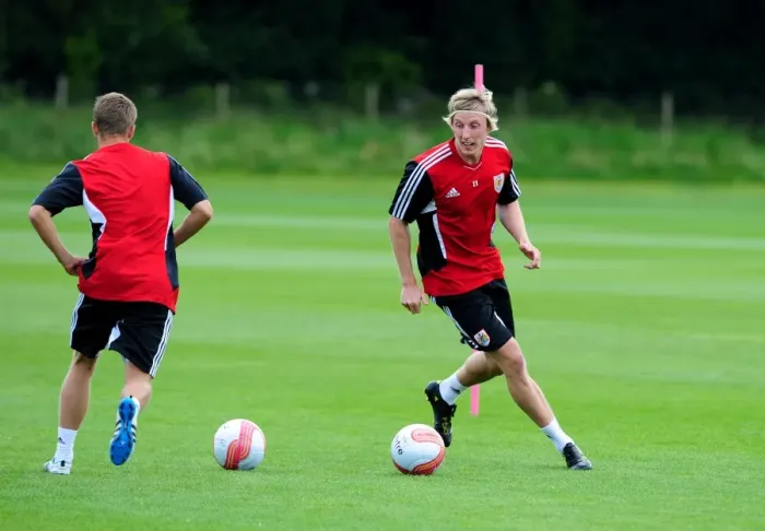 Framed Print : Martyn Woolford of Bristol City in Pre-season Training