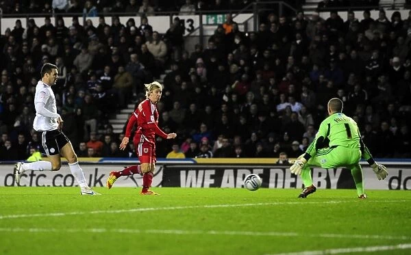 Martyn Woolford Scores for Bristol City against Derby County in Championship Match - 10 / 12 / 2011