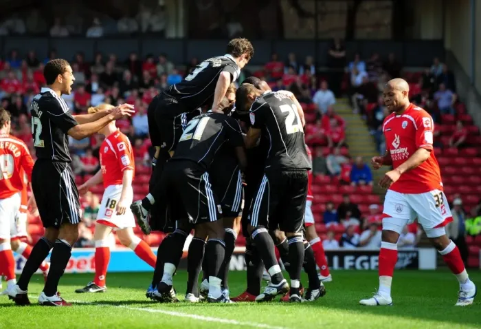 Framed Print : Marvin Elliott Scores the Thrilling Opener: Championship Clash at Oakwell Stadium (Barnsley vs. Bristol City, 09 / 04 / 2011)