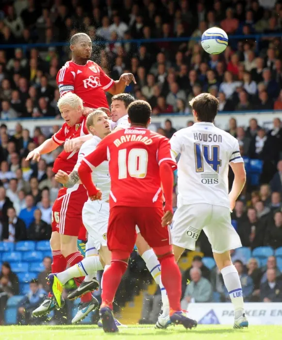 Framed Print : Marvin Elliott's Close Header in Leeds United vs. Bristol City League Cup Match - September 16, 2011 Framed Print : Marvin Elliott's Close Header in Leeds United vs. Bristol City League Cup Match - September 16, 2011