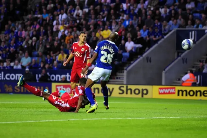 Framed Print : Marvin Elliott's Overhead Kick Attempt vs. Leicester City (Bristol City in Championship, 06 / 08 / 2011) Framed Print : Marvin Elliott's Overhead Kick Attempt vs. Leicester City (Bristol City in Championship, 06 / 08 / 2011)