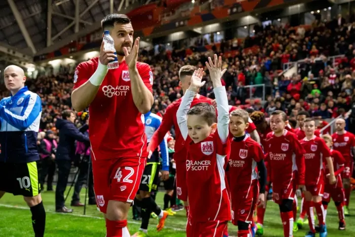 Framed Print : Mascot Showdown: Bristol City vs Huddersfield Town in the Sky Bet EFL Championship