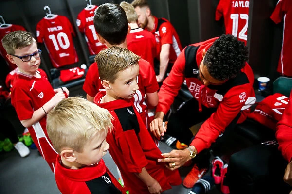 Mascots in the Bristol City Dressing Room before the Barnsley Match, Sky Bet Championship (2017)